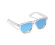 Lunettes de soleil à monture transparente et verres miroir UV400 couleur bleu transparent