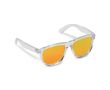 Lunettes de soleil à monture transparente et verres miroir UV400 couleur rouge transparent