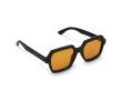 Lunettes de soleil rectangulaires recyclées avec protection UV400 couleur noir