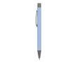 Stylo en aluminium avec finition soft-touch et encre bleue couleur bleu pastel