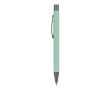 Stylo en aluminium avec finition soft-touch et encre bleue couleur vert menthe