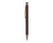 Stylo en aluminium avec finition soft-touch et encre bleue couleur marron foncé
