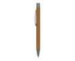 Stylo en aluminium avec finition soft-touch et encre bleue couleur camel