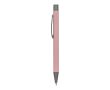Stylo en aluminium avec finition soft-touch et encre bleue couleur rose pastel