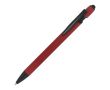 Stylo en aluminium recyclé au toucher doux avec stylet, encre bleue couleur rouge foncé
