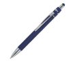 Stylo à bille rotatif en aluminium avec clip métallique, encre bleue couleur bleu foncé