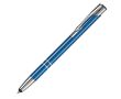 Stylo bille en aluminium avec embout pour écran tactile, encre bleue couleur bleu foncé