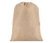 Sac cadeau au design rustique en jute avec cordon de fermeture couleur naturel