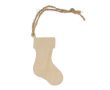 Décoration suspendue de Noël en bois en forme de chaussette couleur naturel