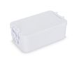 Lunch box à double étage avec clips de fermeture et couverts 1,55 L couleur blanc cassé