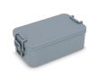 Lunch box à double étage avec clips de fermeture et couverts 1,55 L couleur gris