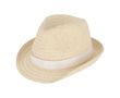 Chapeau de paille personnalisable avec ruban de plusieurs couleurs couleur blanc