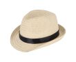 Chapeau de paille personnalisable avec ruban de plusieurs couleurs couleur noir