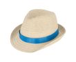 Chapeau de paille personnalisable avec ruban de plusieurs couleurs couleur bleu