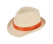 Chapeau de paille personnalisable avec ruban de plusieurs couleurs couleur orange