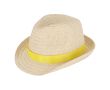 Chapeau de paille personnalisable avec ruban de plusieurs couleurs couleur jaune