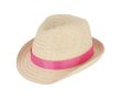Chapeau de paille personnalisable avec ruban de plusieurs couleurs couleur rose