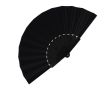 Eventail en polyester coloré avec manche en plastique personnalisable couleur noir