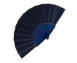 Eventail en polyester coloré avec manche en plastique personnalisable couleur bleu foncé