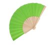 Eventail en RPET coloré avec manche en bois personnalisable couleur vert lime