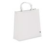 Sac de transport en RPET avec soufflet et anses courtes 75 g/m² couleur blanc