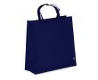 Sac de transport en RPET avec soufflet et anses courtes 75 g/m² couleur bleu foncé