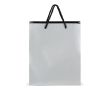 Sac cadeau en papier avec anses et intérieur noir 24x10x30 cm couleur argenté