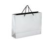 Sac cadeau en papier avec anses et intérieur noir 40x12x30 cm couleur argenté