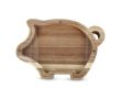 Tirelire en bois naturel en forme de cochon avec côté transparent couleur naturel