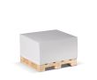 Cubo de notes de 420 feuilles lisses FSC sur palette en bois 10x10x5cm couleur blanc