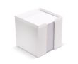 Bloc de notes 800 feuilles lisses FSC dans une boîte cube 10x10x10cm couleur blanc
