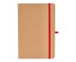Carnet à couverture souple en papier kraft FSC A5 à pages quadrillées couleur rouge