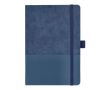 Carnet en cuir synthétique au design original A5 à pages lignées couleur bleu foncé