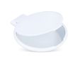 Miroir compact en plastique au design simple et léger couleur blanc cassé