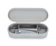 Set de manucure en étui compact en plastique, 3 pièces couleur gris