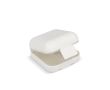 Pilulier compact en plastique avec plusieurs compartiments couleur blanc cassé
