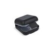 Pilulier compact en plastique avec plusieurs compartiments couleur noir