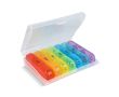 Pilulier hebdomadaire avec 7 boîtes et 3 compartiments par jour couleur multicolore