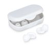 Bouchons d’oreilles en silicone souple avec étui et en 3 tailles couleur blanc cassé