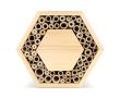 Ruche hexagonale en bois FSC pour abeilles solitaires couleur naturel