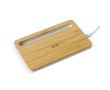 Chargeur sans fil en bambou avec support pour mobile 5 W couleur bois