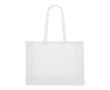Sac en coton recyclé avec longues anses et soufflet 140 g/m² couleur blanc