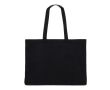 Sac en coton recyclé avec longues anses et soufflet 140 g/m² couleur noir
