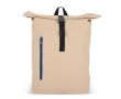 Sac à dos rolltop en PU avec détails réfléchissants 20L couleur beige