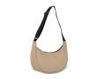Sac bandoulière en PU en forme de demi-lune avec sangle ajustable couleur beige
