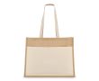 Sac en jute avec poche frontale en coton et anses assorties 320 g/m² couleur beige