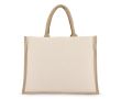 Sac en coton avec côtés et fond en jute 320 g/m² couleur beige