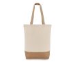 Sac en coton avec soufflet inférieur et anses en jute 320 g/m² couleur beige