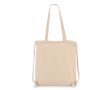 Sac 2 en 1, tote bag et sac à cordon en coton OEKO-TEX 140 g/m² couleur beige
