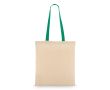 Tote bag en coton OEKO-TEX avec anses colorées 140 g/m² couleur vert